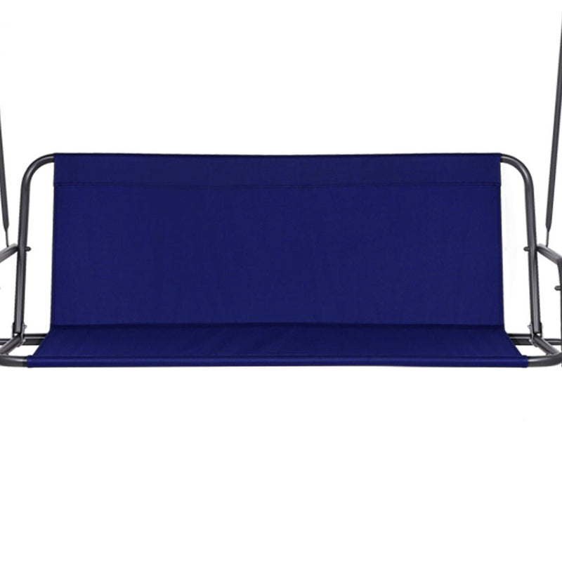 Outdoor Swing Chair Garden Bench Furniture Canopy 3 Seater Navy - Furniture > Outdoor - Bedzy Australia
