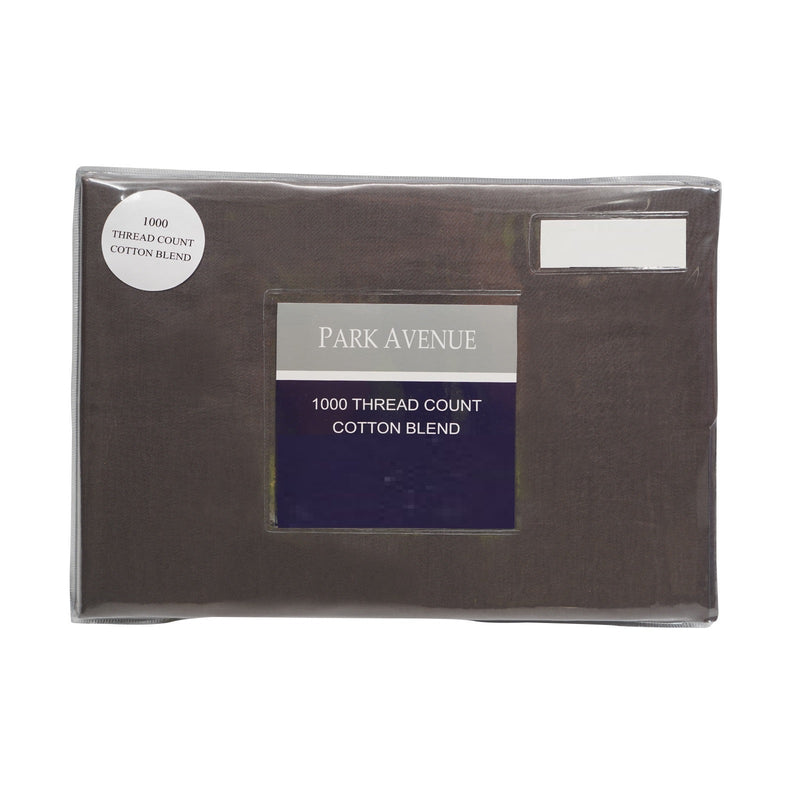 Park Avenue 1000TC Cotton Blend Sheet & Pillowcases Set Hotel Quality Bedding Single Charcoal - Bedzy Australia