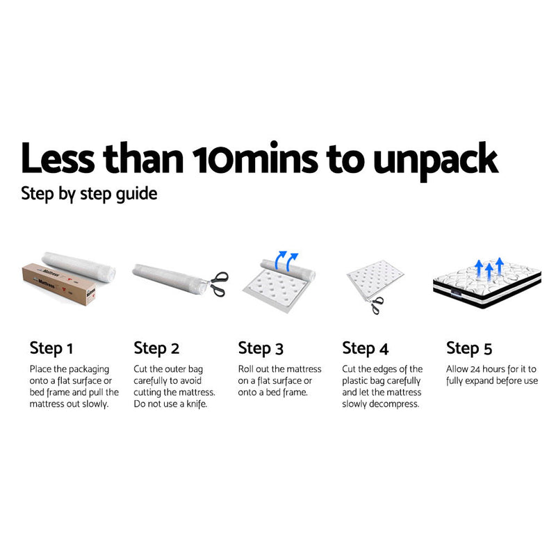 Peyton Pocket Spring Mattress 21cm Thick - Queen - Bedzy Australia