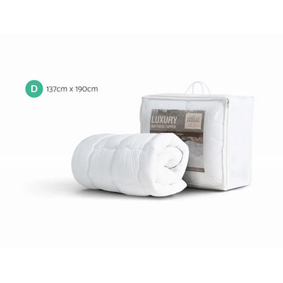 Double Comfort Package | Devon Euro Top Pocket Spring Mattress (Medium Firm) with deluxe pillowtop topper rolled beside its packaging