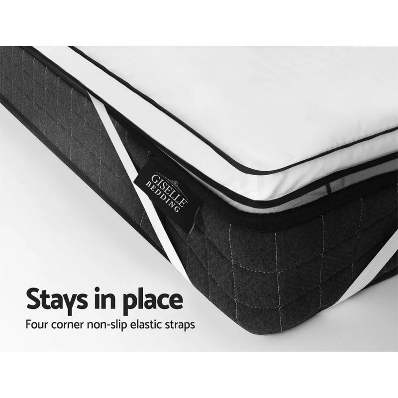 Queen Comfort Package | Marc Series Euro Top Mattress (Medium Firm) with deluxe pillowtop topper and corner elastic straps