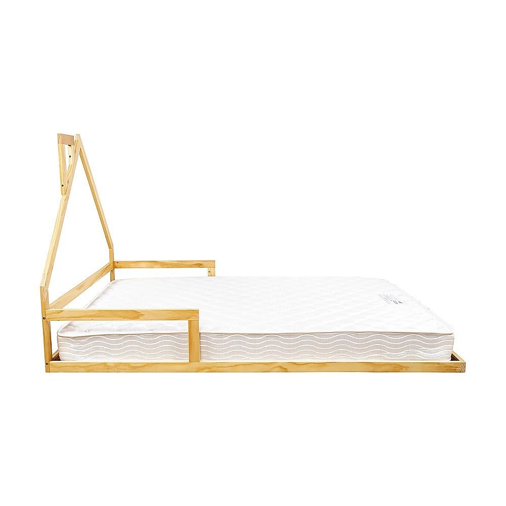 Pine Wood Floor Bed House Frame for Kids and Toddlers - Furniture > Bedroom - Bedzy Australia