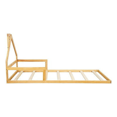 Pine Wood Floor Bed House Frame for Kids and Toddlers - Furniture > Bedroom - Bedzy Australia