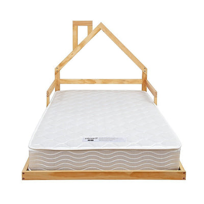 Pine Wood Floor Bed House Frame for Kids and Toddlers - Furniture > Bedroom - Bedzy Australia