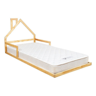 Pine Wood Floor Bed House Frame for Kids and Toddlers - Furniture > Bedroom - Bedzy Australia