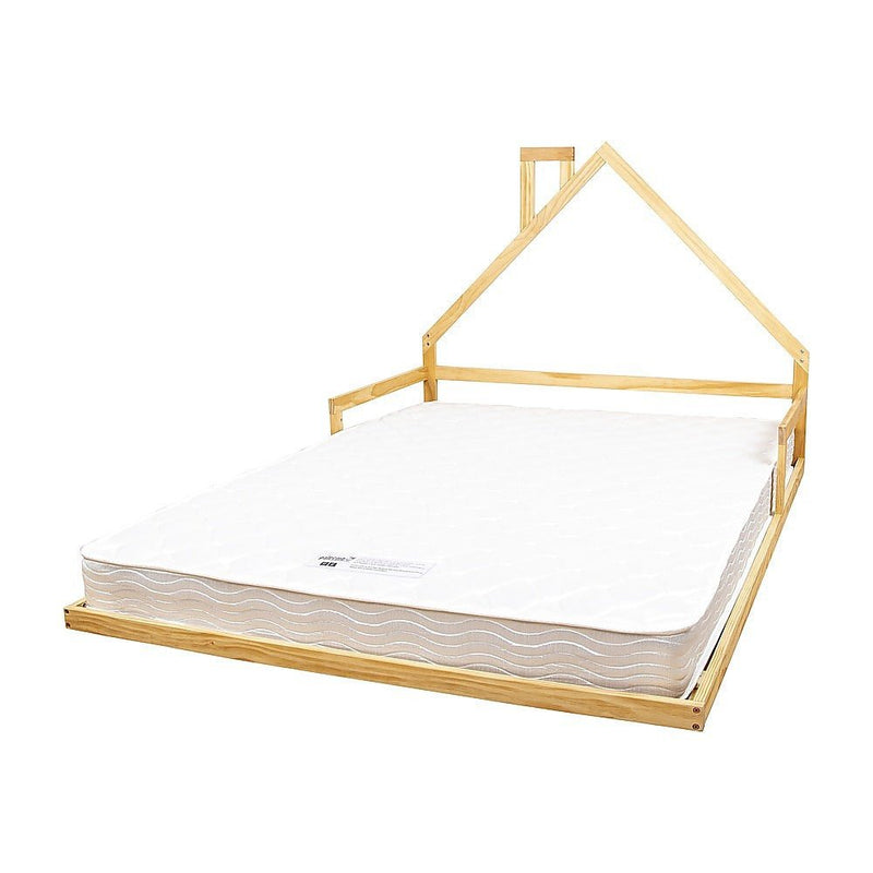 Pine Wood Floor Bed House Frame for Kids and Toddlers - Furniture > Bedroom - Bedzy Australia