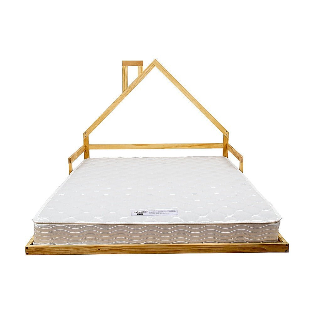 Pine Wood Floor Bed House Frame for Kids and Toddlers - Furniture > Bedroom - Bedzy Australia