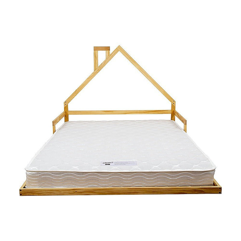 Pine Wood Floor Bed House Frame for Kids and Toddlers - Furniture > Bedroom - Bedzy Australia