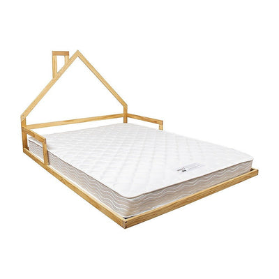 Pine Wood Floor Bed House Frame for Kids and Toddlers - Furniture > Bedroom - Bedzy Australia
