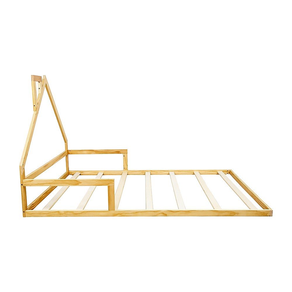 Pine Wood Floor Bed House Frame for Kids and Toddlers - Furniture > Bedroom - Bedzy Australia