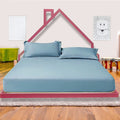 Pine Wood House Shaped Double Floor Bed Pink