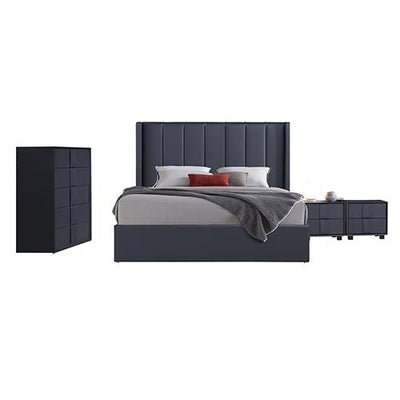 Prado 4pc Fabric Gas Lift Queen Bedroom Suite - Furniture > Bedroom > Beds & Bed Frames - Bedzy Australia