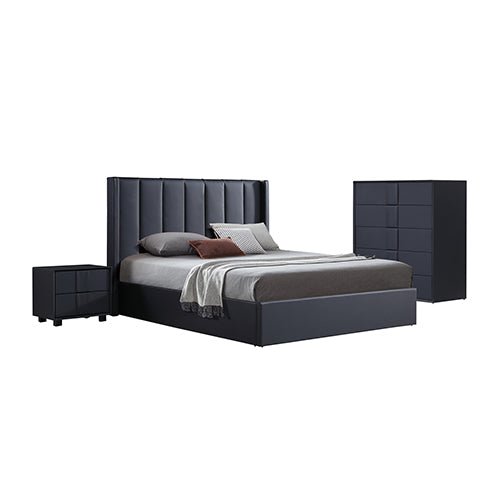 Prado 4pc Fabric Gas Lift Queen Bedroom Suite - Furniture > Bedroom > Beds & Bed Frames - Bedzy Australia