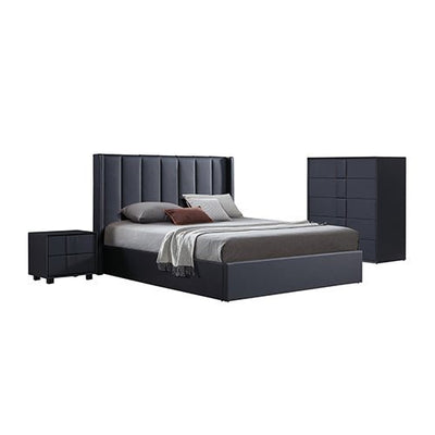 Prado 4pc Fabric Gas Lift Queen Bedroom Suite - Furniture > Bedroom > Beds & Bed Frames - Bedzy Australia