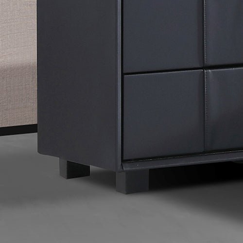 Prado Bedside Table MDF Construction Fabric Upholstery Iron Feet - Furniture > Bedroom > Bedside Tables - Bedzy Australia