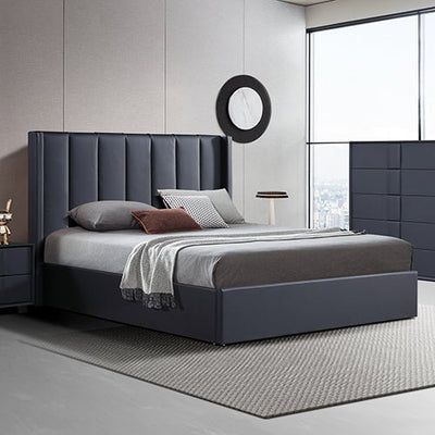 Prado Gas Lift Queen Bed Frame Non - woven Fabric MDF KD Slats - Furniture > Bedroom > Beds & Bed Frames - Bedzy Australia