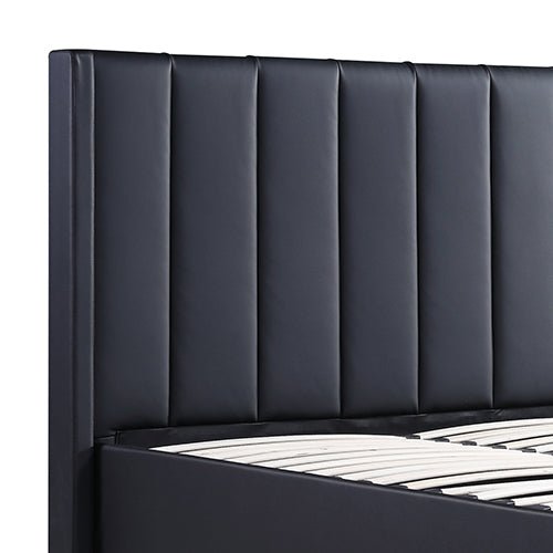Prado Gas Lift Queen Bed Frame Non - woven Fabric MDF KD Slats - Furniture > Bedroom > Beds & Bed Frames - Bedzy Australia