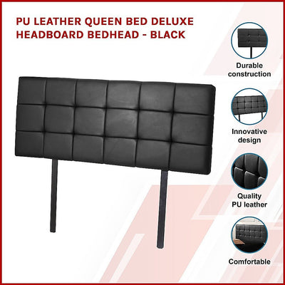Queen Size | Deluxe Headboard Bedhead (Black) - Bedzy Australia
