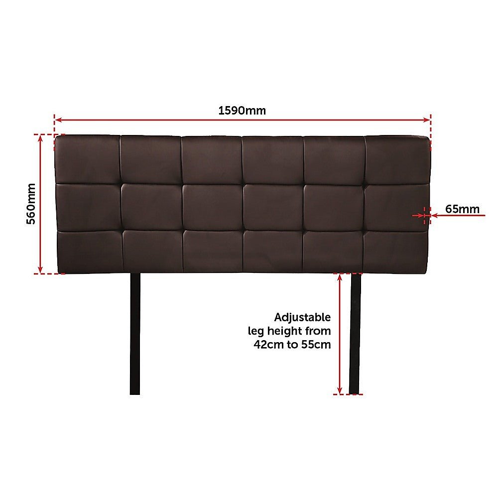 Queen Size | Deluxe Headboard Bedhead (Brown) - Bedzy Australia