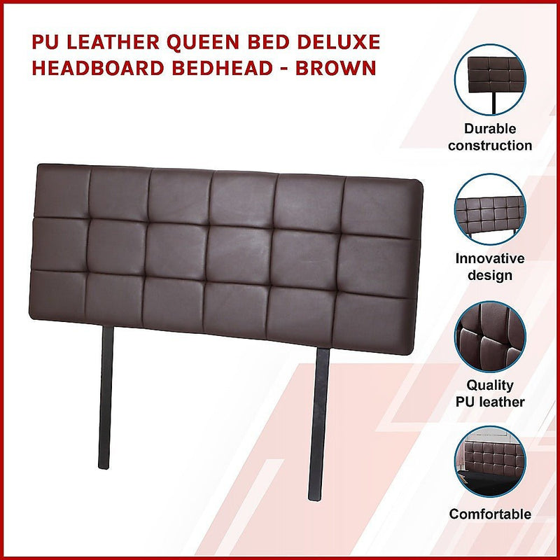 Queen Size | Deluxe Headboard Bedhead (Brown) - Bedzy Australia