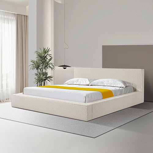 Ralph Queen Bed Frame Fabric Upholstery in KD slat - Furniture > Bar Stools & Chairs > Arm Chairs & Recliners - Bedzy Australia