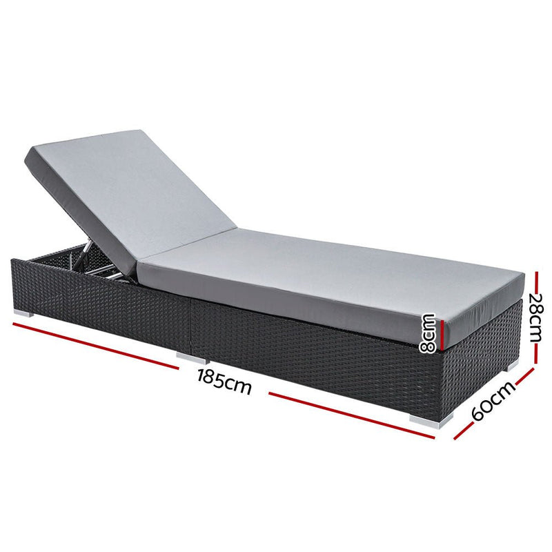 Set of 2 Finnley Outdoor Sun Loungers - Interchangeable colours: Beige, Grey, Red - Furniture > Outdoor - Bedzy Australia