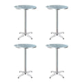 Set of 4 Outdoor Bar Table Aluminium Round 70/110CM