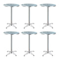 Set of 6 Outdoor Bar Table Aluminium Round 70/110CM