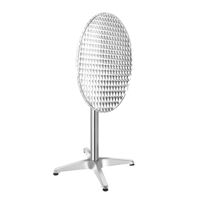 Set of 6 Outdoor Bar Table Aluminium Round 70/110CM - Furniture > Outdoor - Bedzy Australia