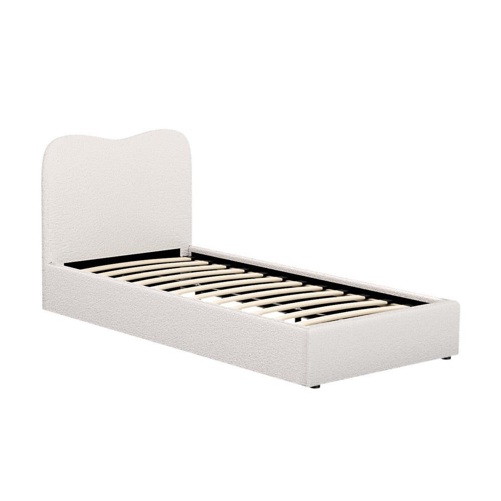 Single Package | Albany Boucle Bed Frame & Bonita Pillow Top Mattress (Medium Firm) - Baby & Kids > Kid's Furniture > Kid's Beds & Bed Frames - Bedzy Australia