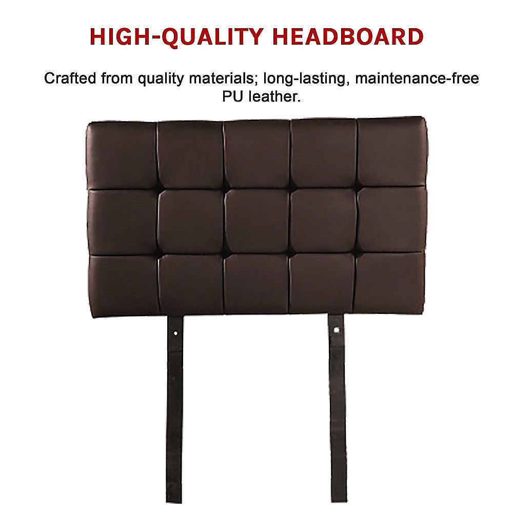 Single Size | Deluxe Headboard Bedhead (Brown) - Bedzy Australia