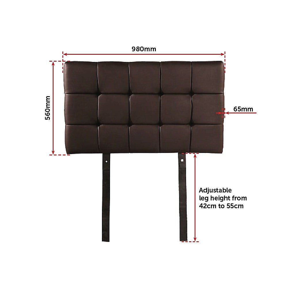 Single Size | Deluxe Headboard Bedhead (Brown) - Bedzy Australia