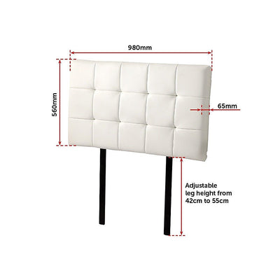 Single Size | Deluxe Headboard Bedhead (White) - Bedzy Australia