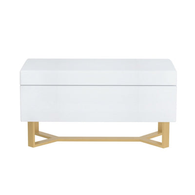 Storage Ottoman Blanket Box Criss - cross Linen White - Furniture > Living Room - Bedzy Australia