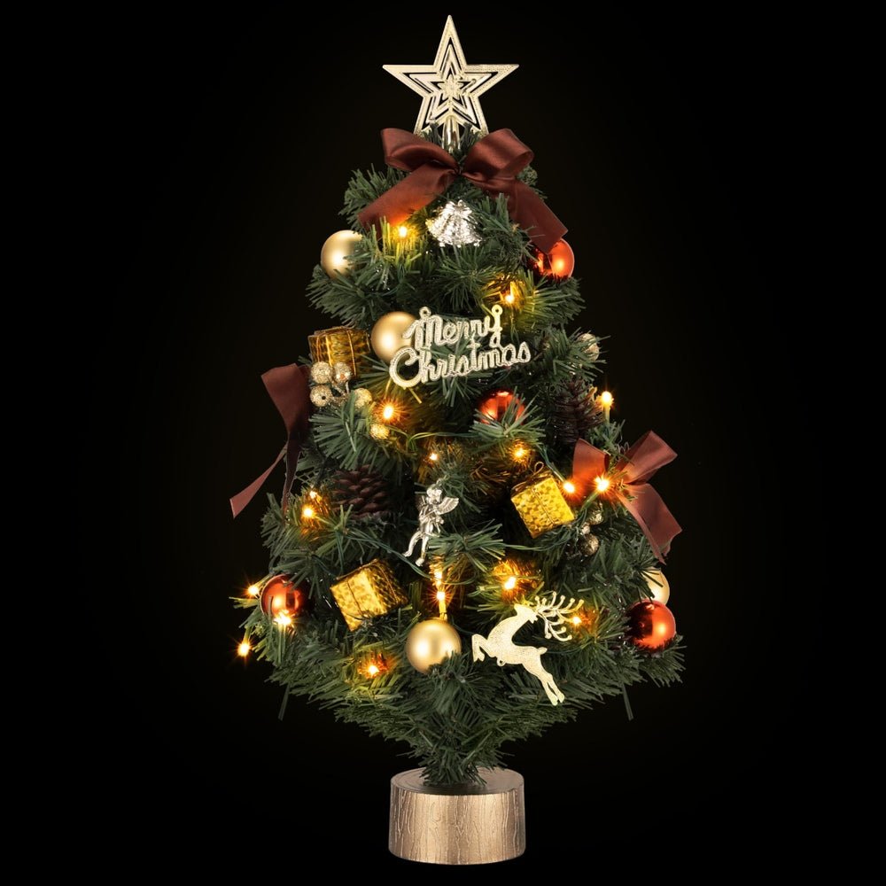 Tabletop Christmas Tree 60CM LED Xmas Tree Tree Topper Ornaments - Occasions > Christmas > Christmas Trees - Bedzy Australia