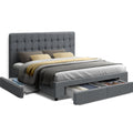 Trinity King Storage Bed Frame with Drawers – Grey