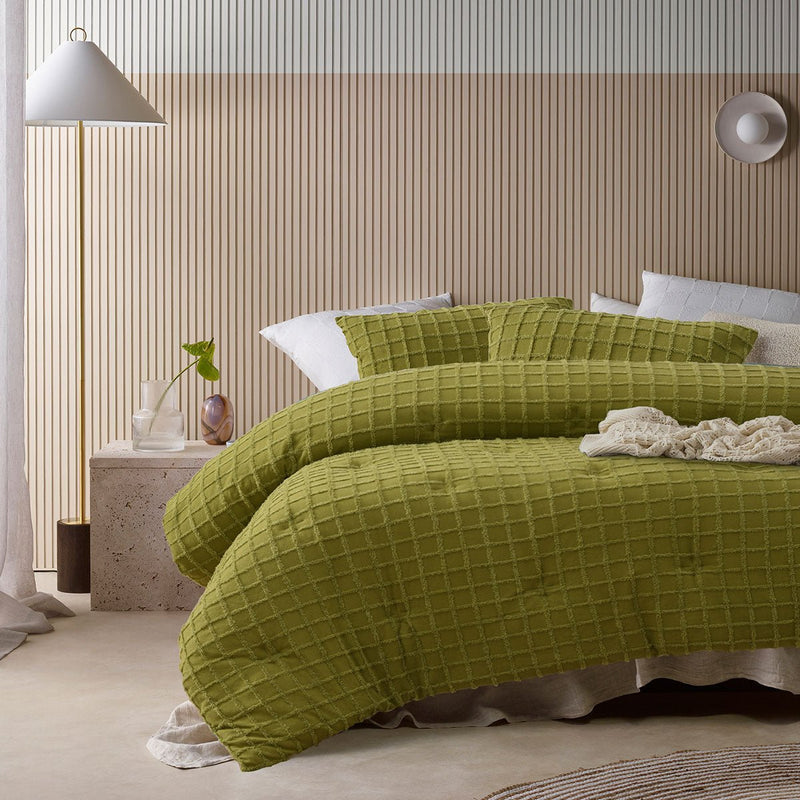 Vintage Design Homewares Parquet Cacti Green Comforter Set Queen - Home & Garden > Bedding > Quilts & Duvets - Bedzy Australia