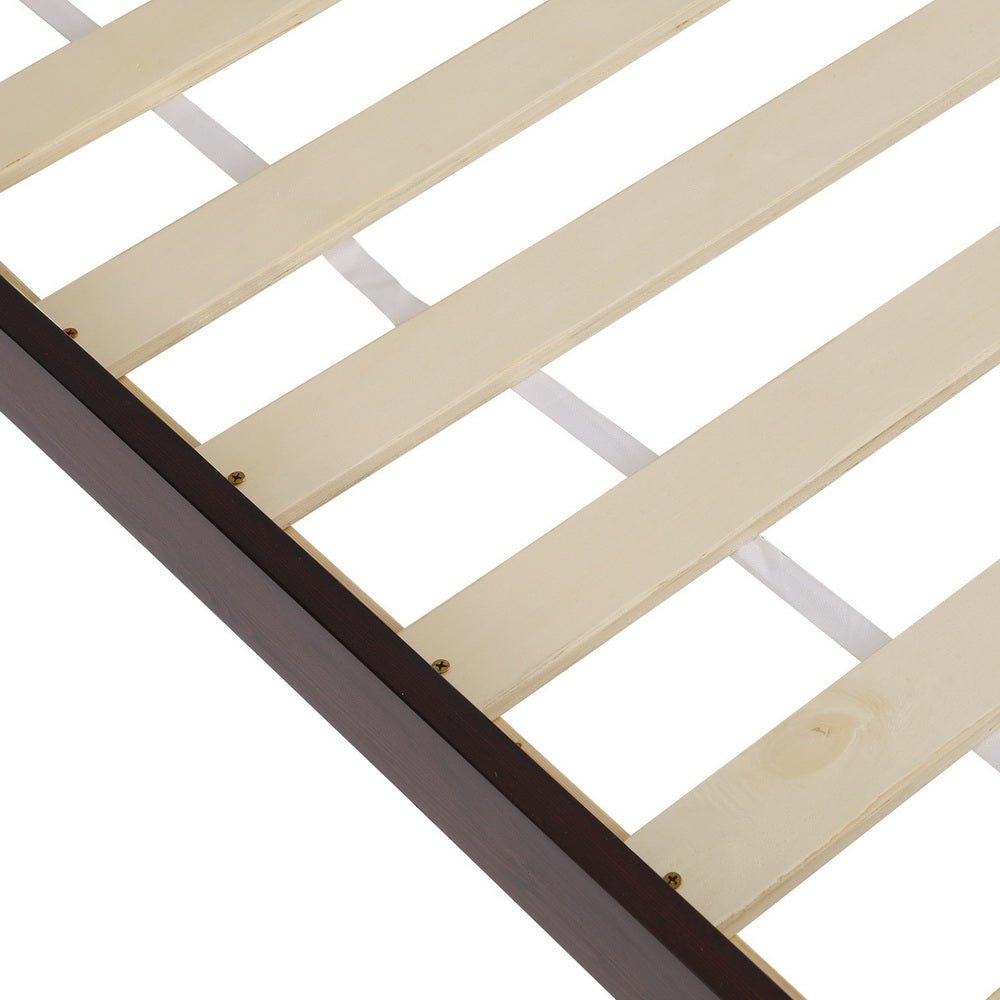 King Package | Vise Solid Pinewood Bed Frame Walnut & Bonita Pillow Top Mattress (Medium Firm)