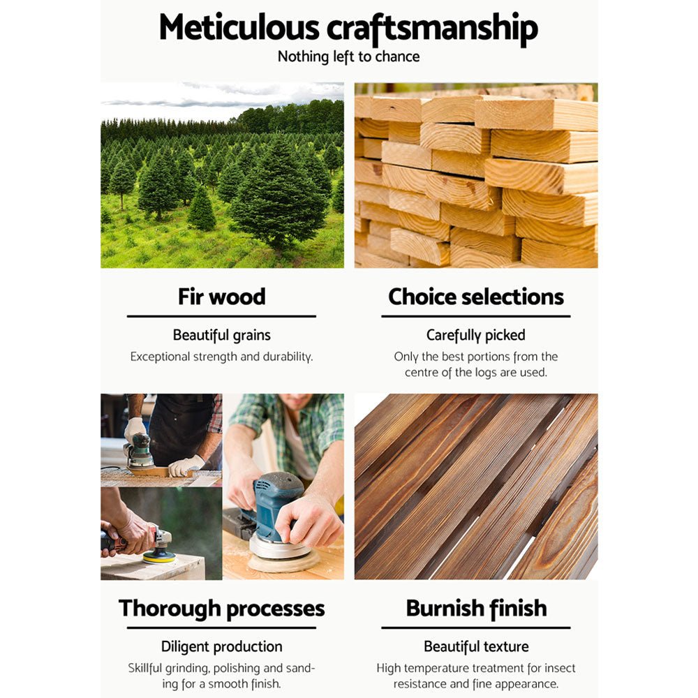 Wooden Garden Bench Seat Outdoor Furniture Wagon Chair Patio Lounge - Furniture > Outdoor - Bedzy Australia