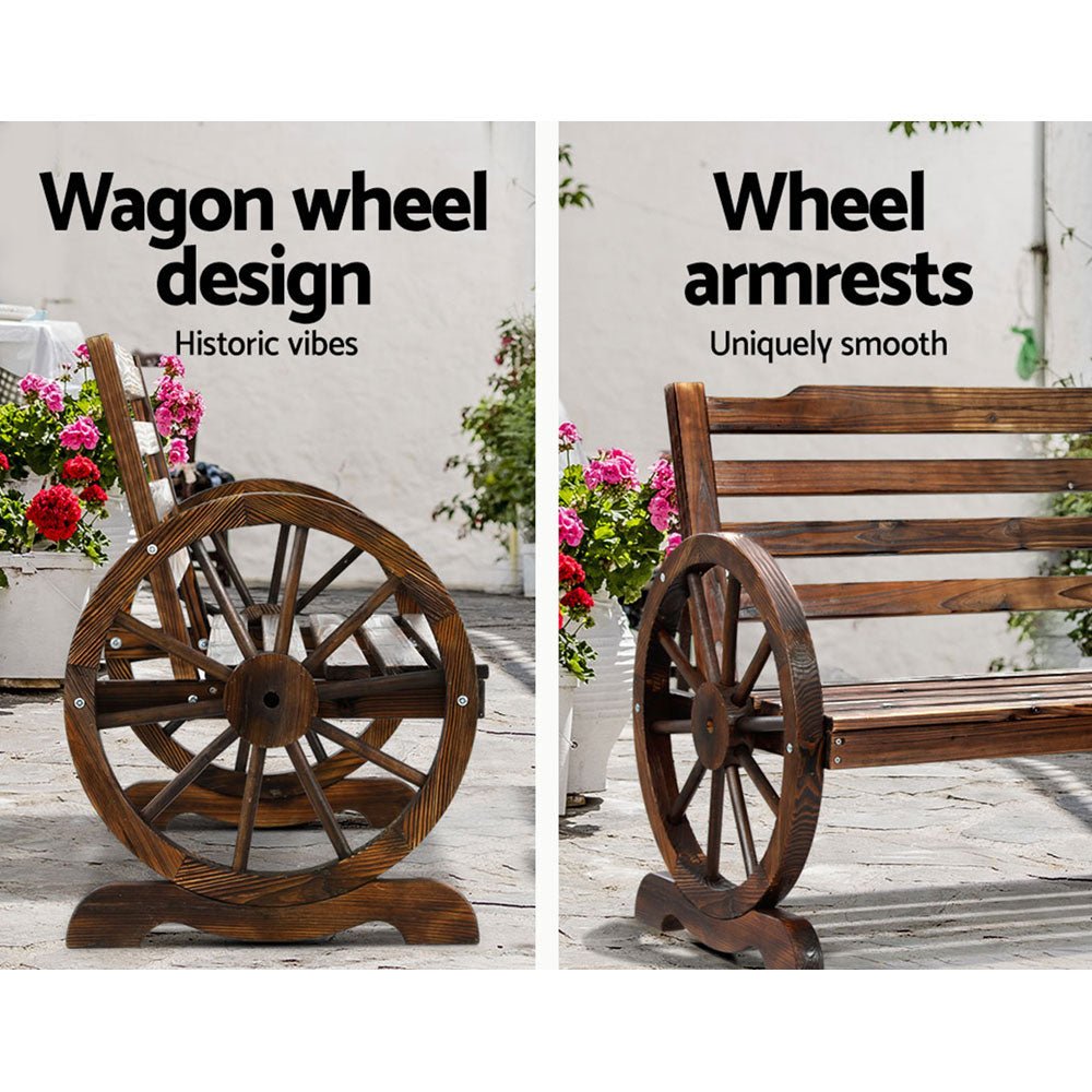 Wooden Garden Bench Seat Outdoor Furniture Wagon Chair Patio Lounge - Furniture > Outdoor - Bedzy Australia