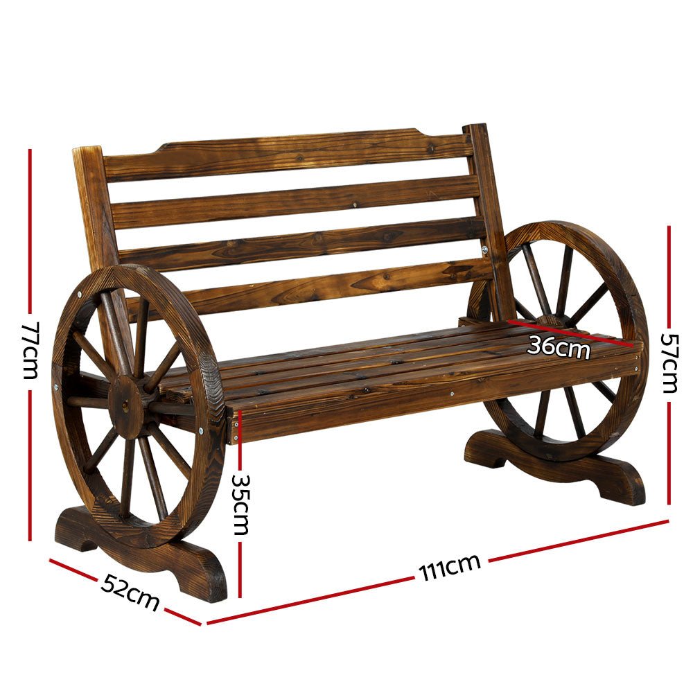 Wooden Garden Bench Seat Outdoor Furniture Wagon Chair Patio Lounge - Furniture > Outdoor - Bedzy Australia