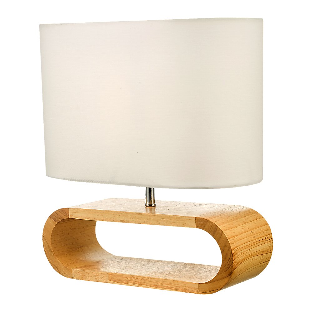 Wooden Modern Table Lamp Timber Bedside Lighting Desk Reading Light Brown White - Bedzy Australia
