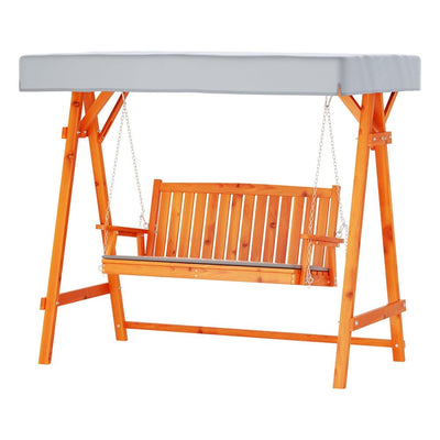 Wooden Swing Chair Garden Bench Canopy 3 Seater Outdoor Furniture - Furniture > Outdoor - Bedzy Australia