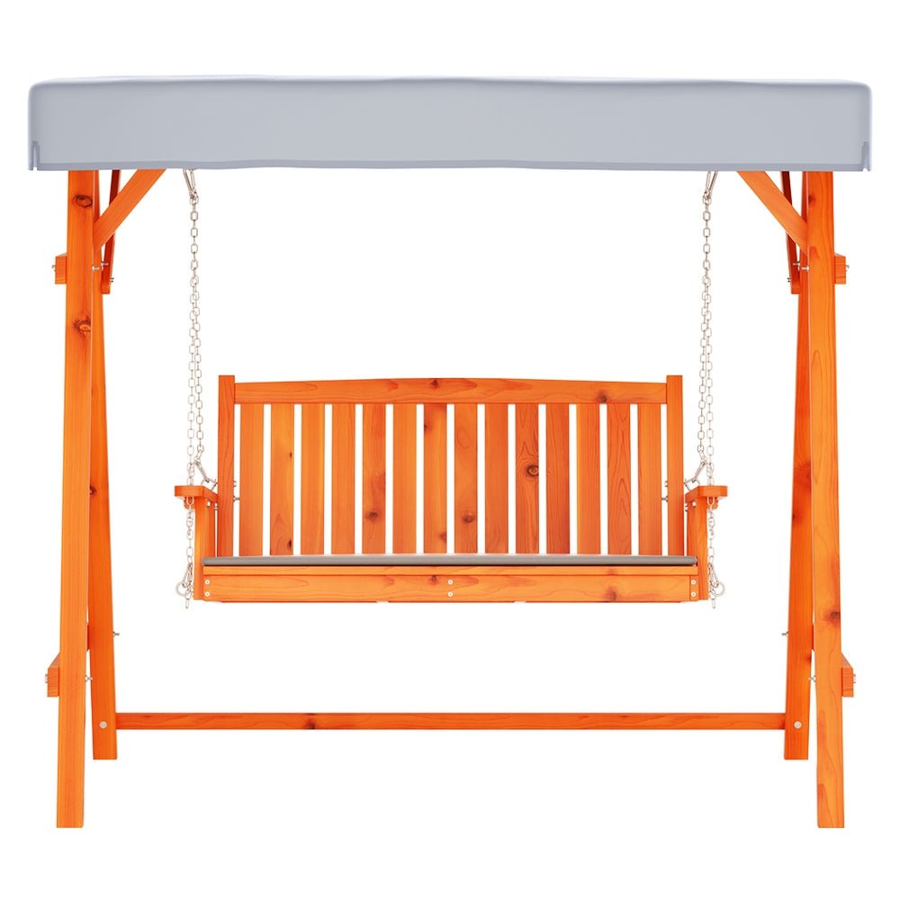 Wooden Swing Chair Garden Bench Canopy 3 Seater Outdoor Furniture - Furniture > Outdoor - Bedzy Australia