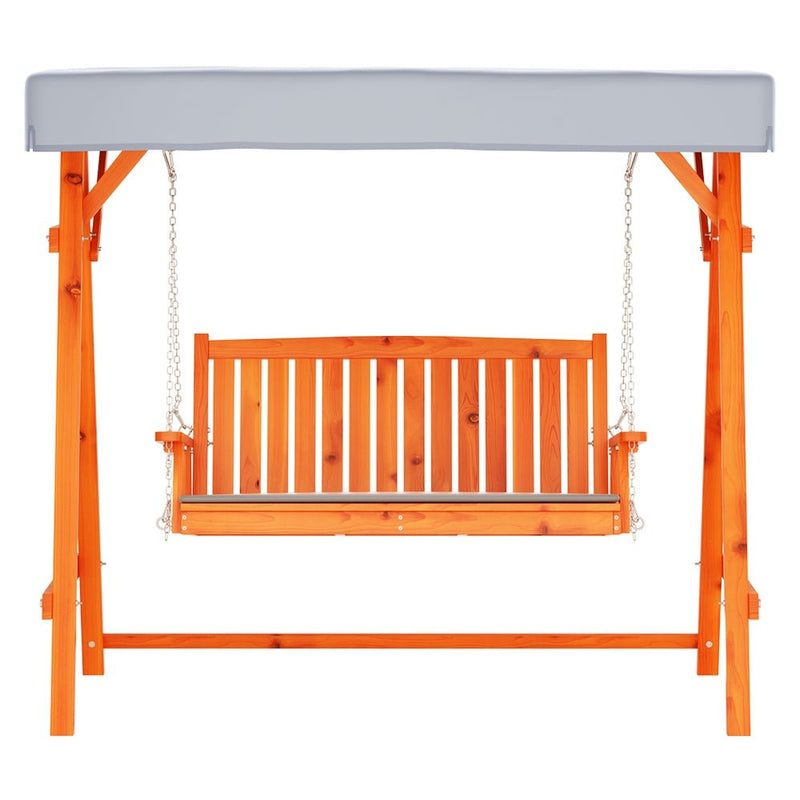 Wooden Swing Chair Garden Bench Canopy 3 Seater Outdoor Furniture - Furniture > Outdoor - Bedzy Australia
