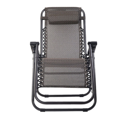 Zero Gravity Chair Folding Outdoor Recliner Adjustable Sun Lounge Camping Beige - Furniture > Outdoor - Bedzy Australia