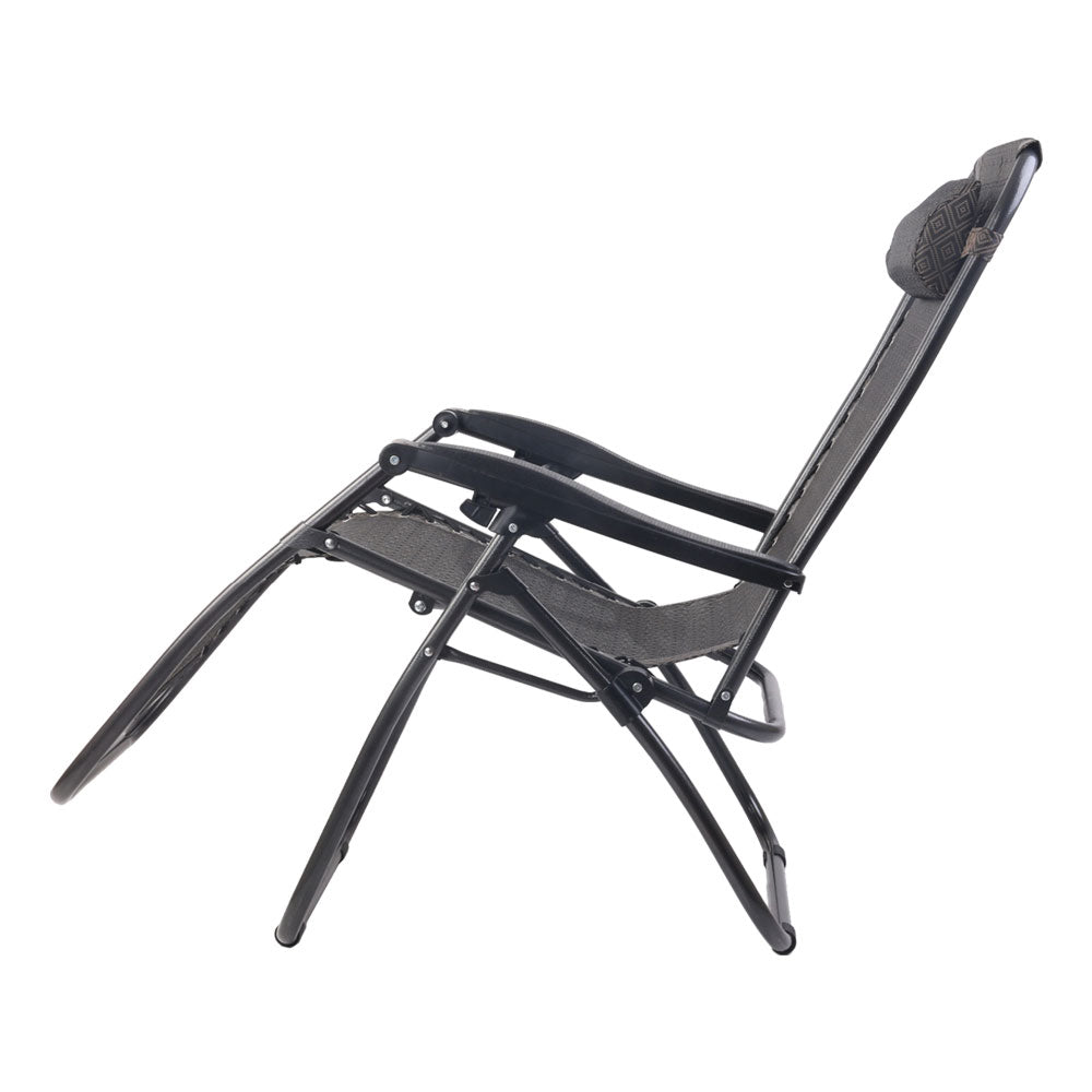 Zero Gravity Chair Folding Outdoor Recliner Adjustable Sun Lounge Camping Beige - Furniture > Outdoor - Bedzy Australia