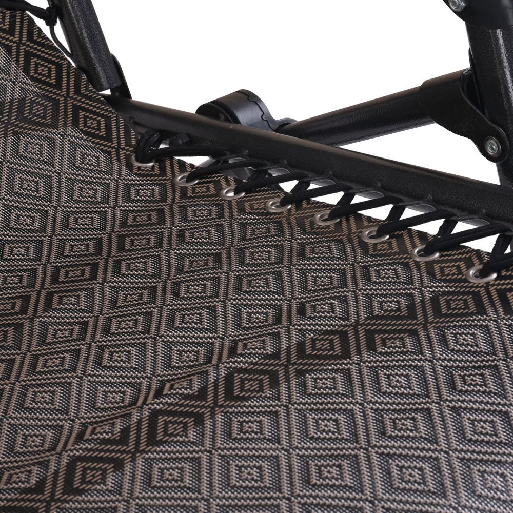 Zero Gravity Chair Folding Outdoor Recliner Adjustable Sun Lounge Camping Beige - Furniture > Outdoor - Bedzy Australia