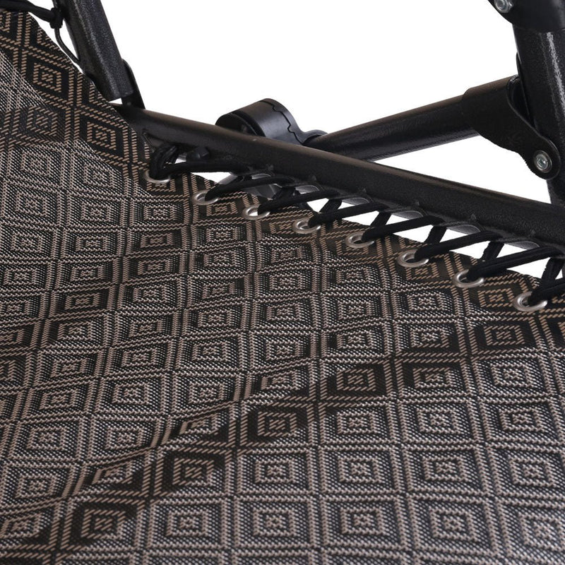 Zero Gravity Chair Folding Outdoor Recliner Adjustable Sun Lounge Camping Beige - Furniture > Outdoor - Bedzy Australia