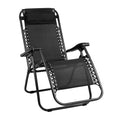 Zero Gravity Chair Folding Outdoor Recliner Adjustable Sun Lounge Camping Black
